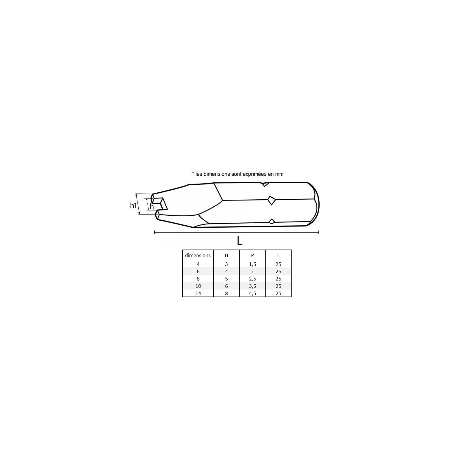 Embout basculant 6 mm - Inox - Maison du Caoutchouc et de la Mousse
