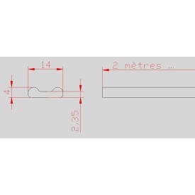 BARRE ACIER LAMINÉ MOULURÉ FER FORGÉ AVEC CREUX L0044