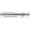BARRE TRAVERSE À TROUS CARRÉS EN PLAT ACIER – 2 MÈTRES – POUR BARREAUX 14 À 20 MM