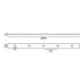 BARRE PLATE EN ACIER À TROUS CARRÉS – POUR BARREAUX 14 À 20 MM – LONGUEUR 2 MÈTRES