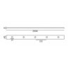 BARRE PLATE EN ACIER À TROUS CARRÉS – POUR BARREAUX 14 À 20 MM – LONGUEUR 2 MÈTRES