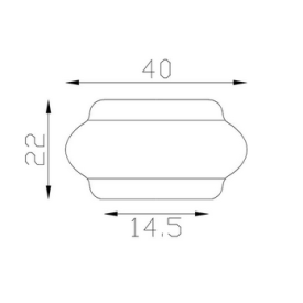 Bague ronde en acier – Ø40 mm – pour barreau carré 14x14 – hauteur 22 mm