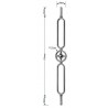 BARREAU CARRÉ AVEC BOULE CENTRALE MODERNE – CARRÉ 14 MM – L950 OU L1000 MM