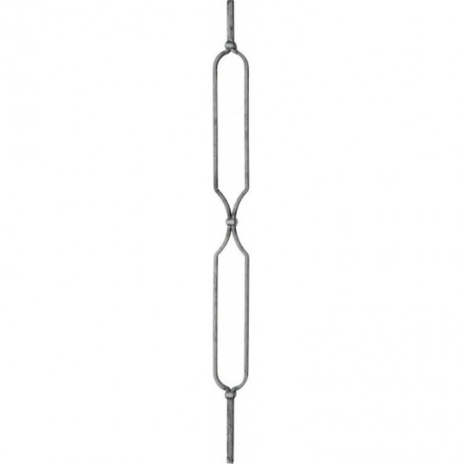 Barreau en fer carré 14 mm avec décor moderne – Longueur 950 ou 1000 mm