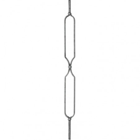 Barreau en fer carré 14 mm avec décor moderne – Longueur 950 ou 1000 mm