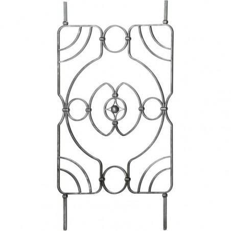 PANNEAU BALUSTRE EN FER FORGÉ AVEC ROSACE CENTRALE – MODÈLE MODERNE 1000 X 585 MM