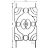 PANNEAU BALUSTRE EN FER FORGÉ AVEC ROSACE CENTRALE – MODÈLE MODERNE 1000 X 585 MM