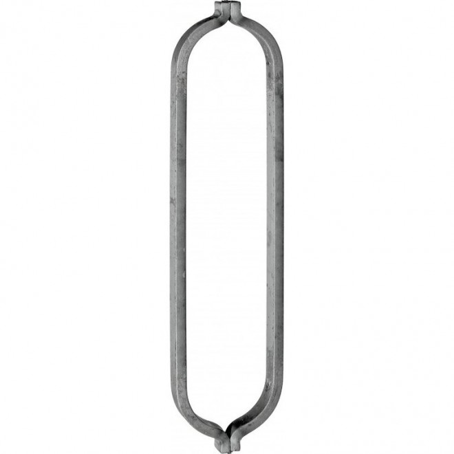 Barreau court double décor en acier forgé à chaud – Plat 16x8 mm, hauteur 315 ou 340 mm