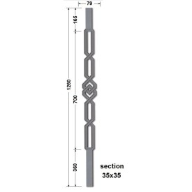 POTEAU DÉPART FER FORGÉ HEXAGONE – ACIER GÉOMÉTRIQUE