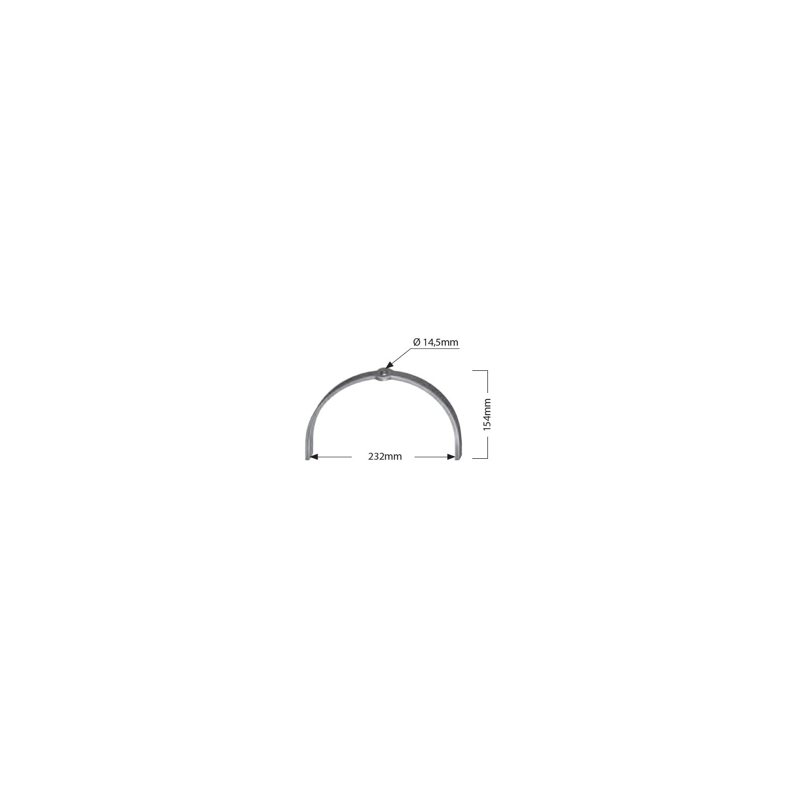 Arche demi-cercle fer forgé Toscane – Ø14 mm – hauteur 154 mm