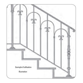 Support arche Venise en fer forgé décoratif pour barreaux rond Ø14 mm