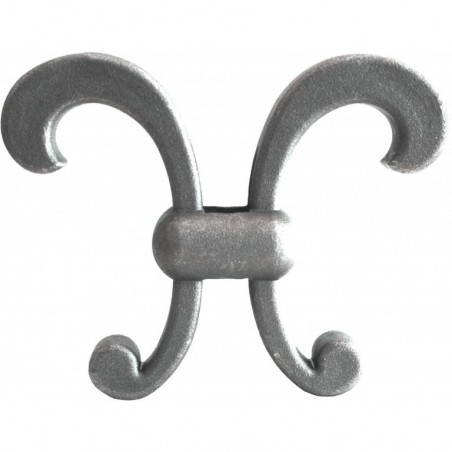 Ensemble double volutes avec collier – série Toscane, acier moulé pour Ø14