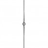 Barreau en fer forgé avec boule spirale – Ø14 ou Ø16 mm, décor central