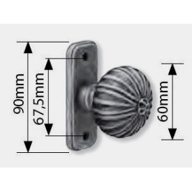 BOUTON FIXE TIRAGE FER MASSIF CANNELÉ ACIER PLEIN M0166