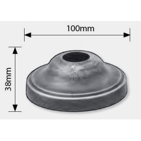 Cache scellement creux en tôle acier – pour barreaux ronds Ø26 à Ø33,7 mm
