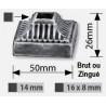CACHE-SCELLEMENT CARRÉ CANNELÉ EN FONTE – BRUT OU ZINGUÉ – POUR PROFILÉS DE 14 À 35 MM