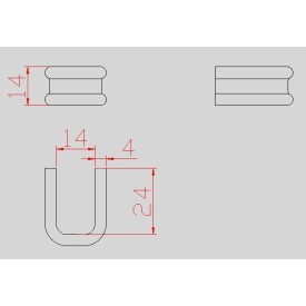 Collier acier forgé pour assemblage de volutes et barreaux 14x6 mm