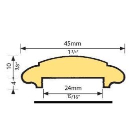 BAGUE COUVRE-JOINT MOULURÉ MAIN COURANTE LAITON POLI M0284