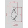 GARNITURE CENTRALE AJOURÉE EN ACIER POUR BARREAU ROND Ø12 OU Ø16