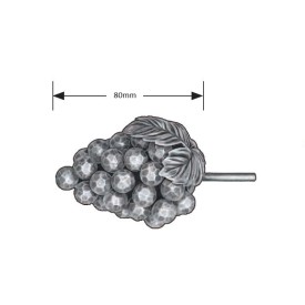 GRAPPE RAISIN FEUILLE GRAINS ACIER VIGNE FER FORGE M0326