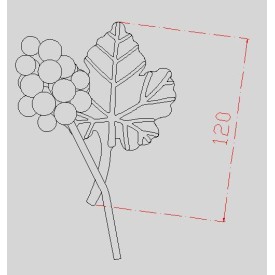 Grappe de raisin en fer forgé avec feuille de vigne – décor 12 ou 18 cm