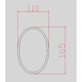 Ovale décoratif non soudé – fer forgé 110x165 ou 130x200 mm, acier plat