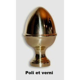 Pigne décorative laiton poli ou patiné cuir – Ø60 ou 70 mm – base Ø35/40 mm