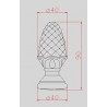 PIGNE EN ACIER POUR DÉCORATION INTÉRIEUR / EXTÉRIEUR – HAUTEUR 65 OU 90 MM – EMBASE Ø27 OU Ø40 MM