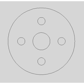 Platine de fixation ronde en acier Ø48 à Ø68 mm – 4 trous + 1 trou central