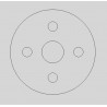 PLATINE RONDE EN ACIER MASSIF – 4 TROUS + 1 CENTRAL – Ø48 À Ø68 MM