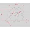 PLATINE RONDE EN ACIER MASSIF – 4 TROUS + 1 CENTRAL – Ø48 À Ø68 MM