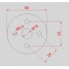 PLATINE RONDE EN ACIER MASSIF – 4 TROUS + 1 CENTRAL – Ø48 À Ø68 MM