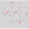 PLATINE RONDE EN ACIER MASSIF – 4 TROUS + 1 CENTRAL – Ø48 À Ø68 MM