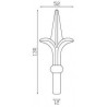 FLEUR DE LYS - FER DE LANCE EN ACIER FORGÉ ROND