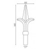 FLEUR DE LYS - FER DE LANCE EN ACIER FORGÉ ROND