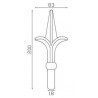 FLEUR DE LYS - FER DE LANCE EN ACIER FORGÉ ROND