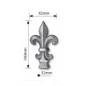 FER DE LANCE FLEUR DE LYS – BARREAU CARRÉ EN FER FORGÉ