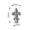 FER DE LANCE FLEUR DE LYS – BARREAU CARRÉ EN FER FORGÉ