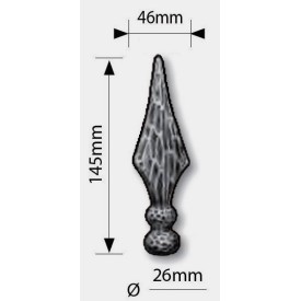 Fer de lance en acier forgé – pour tube rond Ø12 à Ø30 mm, deux formats