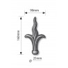 FER DE LANCE FLEUR DE LYS POUR BARREAU ROND – ACIER FORGÉ OU MOULÉ Ø20 À Ø30