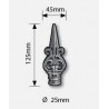 FER DE LANCE FLEUR DE LYS EN ACIER FORGÉ – POUR BARREAU ROND Ø25 À Ø40