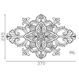 Palmette aluminium décorative – 380 x 245 mm – fixation par vis M6