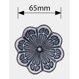 Rosace médaillon fleur en fer forgé – Ø65 ou Ø100 mm, finition acier brut ou zingué