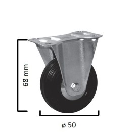 ROULETTE FIXE MANUTENTION BANDAGE CAOUTCHOUC ø50 A 100