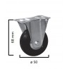 ROULETTE FIXE MANUTENTION BANDAGE CAOUTCHOUC ø50 A 100