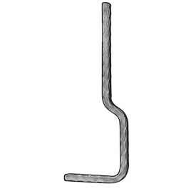 Support de lisse inférieure en acier plein 20 mm – Finition lisse ou martelée