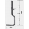 Support de lisse inférieure en acier plein 20 mm – Finition lisse ou martelée