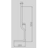 Support de lisse inférieure en acier plein 20 mm – Finition lisse ou martelée