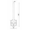 SUPPORT ACIER FORGÉ LISSE LATÉRAL CACHE LAITON POLI M0456