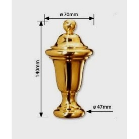 URNE LAITON MASSIF POLI LISSE FIXATION TIGE FILETÉE Ø10